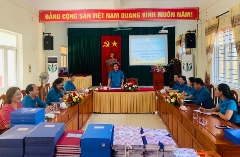 Hương Khê: Kiểm tra việc chấp hành Điều lệ Công đoàn Việt Nam, công tác quản lý, sử dụng kinh phí đại hội công đoàn nhiệm kỳ 2023 - 2028
